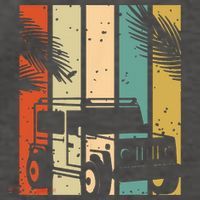Retro Off Road Vehicle Vector Backpack