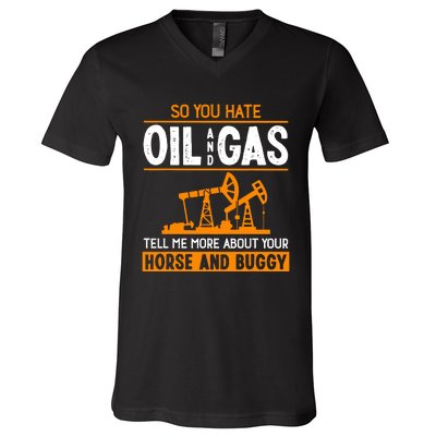 Roughneck Oil Rig Worker Driller V-Neck T-Shirt