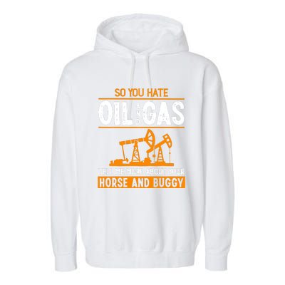 Roughneck Oil Rig Worker Driller Garment-Dyed Fleece Hoodie