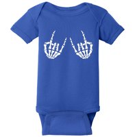 Rock On Rock Star Skeleton Hands Rocker Spooky Halloween Cool Gift Baby Bodysuit