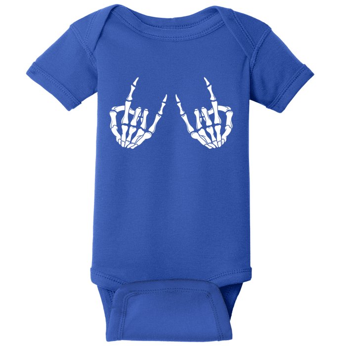 Rock On Rock Star Skeleton Hands Rocker Spooky Halloween Cool Gift Baby Bodysuit