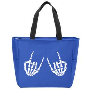 Rock On Rock Star Skeleton Hands Rocker Spooky Halloween Cool Gift Zip Tote Bag