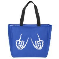 Rock On Rock Star Skeleton Hands Rocker Spooky Halloween Cool Gift Zip Tote Bag