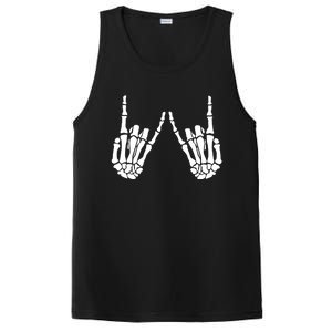 Rock On Rock Star Skeleton Hands Trendy Halloween Skeleton Gift PosiCharge Competitor Tank