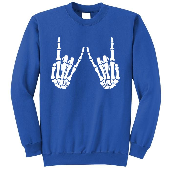 Rock On Rock Star Skeleton Hands Trendy Halloween Skeleton Gift Sweatshirt