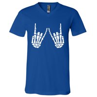 Rock On Rock Star Skeleton Hands Trendy Halloween Skeleton Gift V-Neck T-Shirt