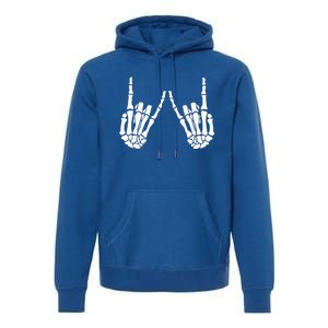 Rock On Rock Star Skeleton Hands Trendy Halloween Skeleton Gift Premium Hoodie