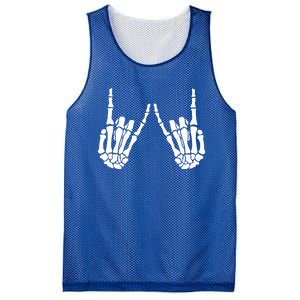 Rock On Rock Star Skeleton Hands Trendy Halloween Skeleton Gift Mesh Reversible Basketball Jersey Tank