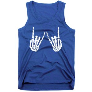 Rock On Rock Star Skeleton Hands Trendy Halloween Skeleton Gift Tank Top