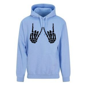 Rock On Rock Star Skeleton Hands Trendy Halloween Skeleton Gift Unisex Surf Hoodie