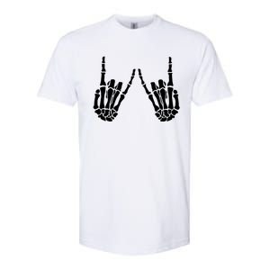 Rock On Rock Star Skeleton Hands Trendy Halloween Skeleton Gift Softstyle CVC T-Shirt