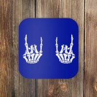 Rock On Rock Star Skeleton Hands Rocker Funny Halloween Gift Coaster