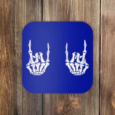 Rock On Rock Star Skeleton Hands Rocker Funny Halloween Gift Coaster