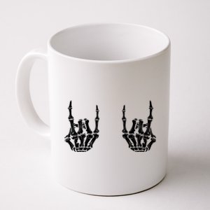 Rock On Rock Star Skeleton Hands Rocker Funny Halloween Gift Coffee Mug