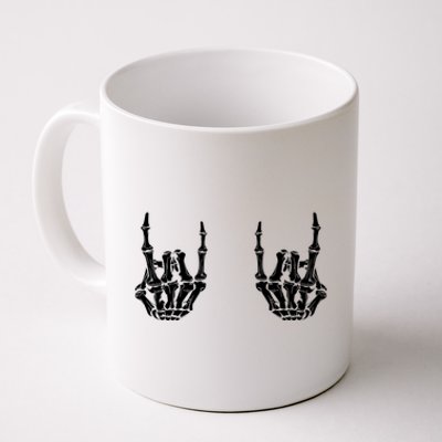 Rock On Rock Star Skeleton Hands Rocker Funny Halloween Gift Coffee Mug