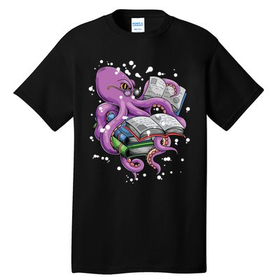 Reading Octopus Tall T-Shirt