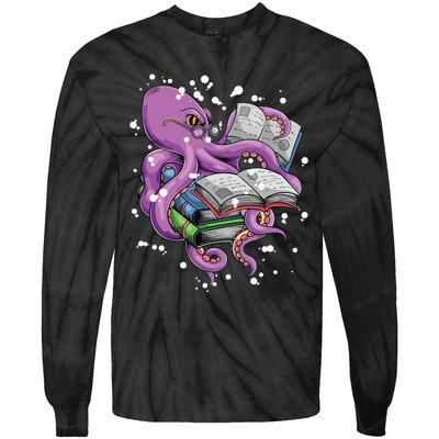 Reading Octopus Tie-Dye Long Sleeve Shirt