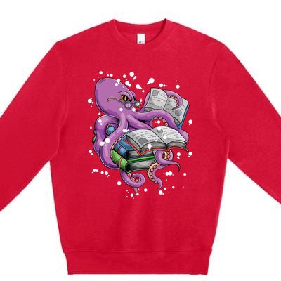 Reading Octopus Premium Crewneck Sweatshirt