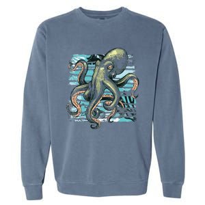 Retro Octopus Garment-Dyed Sweatshirt