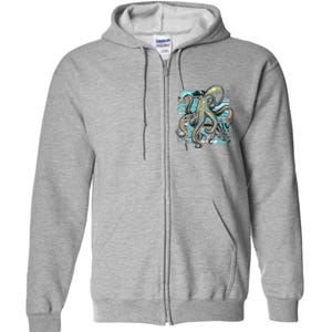 Retro Octopus Full Zip Hoodie