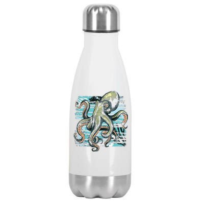 Retro Octopus Stainless Steel Insulated Water Bottle