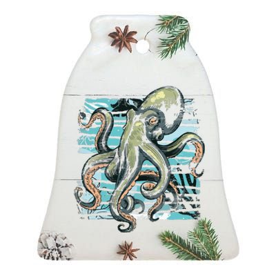 Retro Octopus Ceramic Bell Ornament