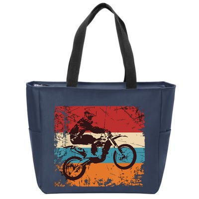 Retro Off Road Motorcycle Motocross Gift Zip Tote Bag