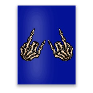 Rock On Rock Star Skeleton Hands Rock And Roll Music Vibes Meaningful Gift Poster