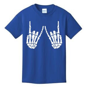 Rock On Rock Star Skeleton Hands Rocker Funny Halloween Cool Gift Kids T-Shirt