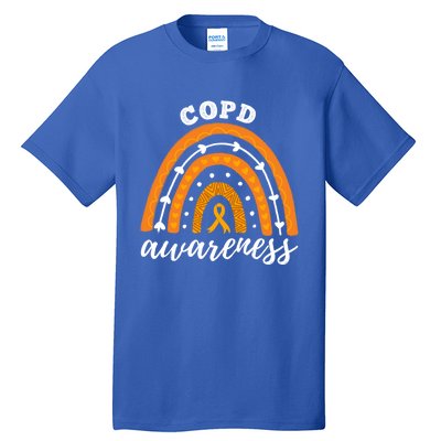 Rainbow Orange Ribbon Copd Awareness Gift Tall T-Shirt