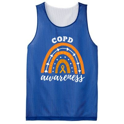 Rainbow Orange Ribbon Copd Awareness Gift Mesh Reversible Basketball Jersey Tank