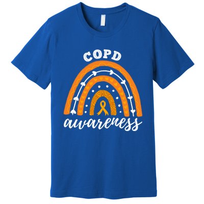 Rainbow Orange Ribbon Copd Awareness Gift Premium T-Shirt