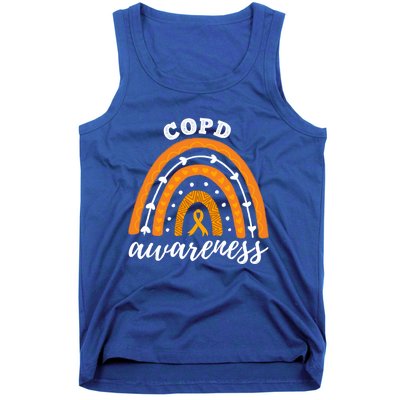 Rainbow Orange Ribbon Copd Awareness Gift Tank Top