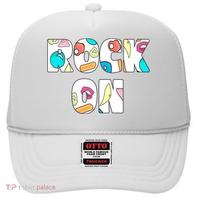 Rock On Rock Climbing High Crown Mesh Back Trucker Hat