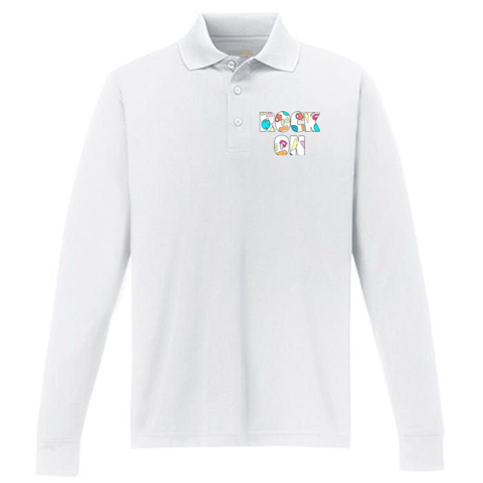 Rock On Rock Climbing Performance Long Sleeve Polo