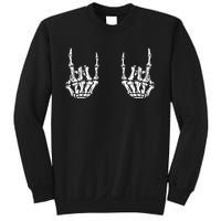 Rock On Rock Star Skeleton Hands Rocker Funny Halloween Sweatshirt