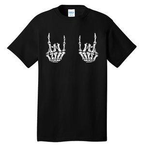 Rock On Rock Star Skeleton Hands Rocker Funny Halloween Tall T-Shirt