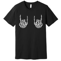 Rock On Rock Star Skeleton Hands Rocker Funny Halloween Premium T-Shirt