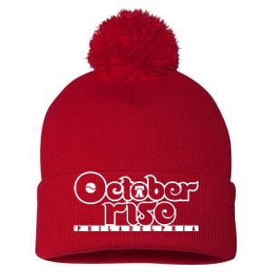 Red October Rise Philly Shirt Philadelphia Baseball Pom Pom 12in Knit Beanie