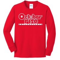 Red October Rise Philly Shirt Philadelphia Baseball Kids Long Sleeve Shirt