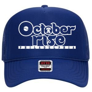 Red October Rise Philly Shirt Philadelphia Baseball High Crown Mesh Back Trucker Hat