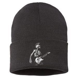 Rock On Rock Star Skeleton Playing Guitar Costume Sustainable Knit Beanie