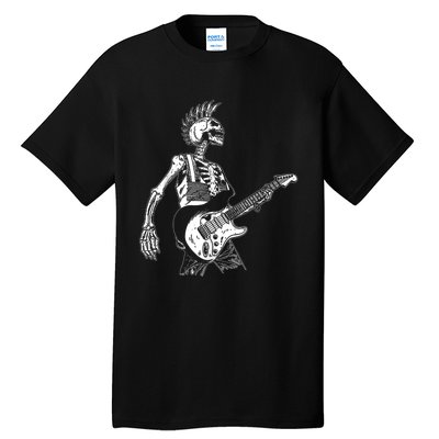 Rock On Rock Star Skeleton Playing Guitar Costume Halloween Tall T-Shirt