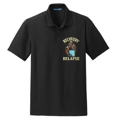 Recovery Or Relapse Sobriety Anniversary Sober NA AA Dry Zone Grid Polo