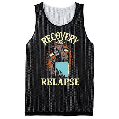 Recovery Or Relapse Sobriety Anniversary Sober NA AA Mesh Reversible Basketball Jersey Tank