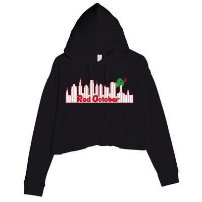Red October Crop Fleece Hoodie