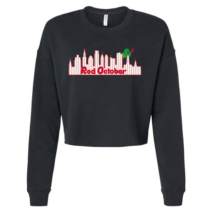 Red October Cropped Pullover Crew