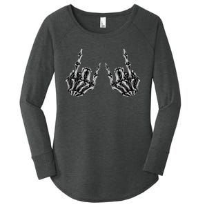 Rock On Rock Star Skeleton Hands Women's Perfect Tri Tunic Long Sleeve Shirt