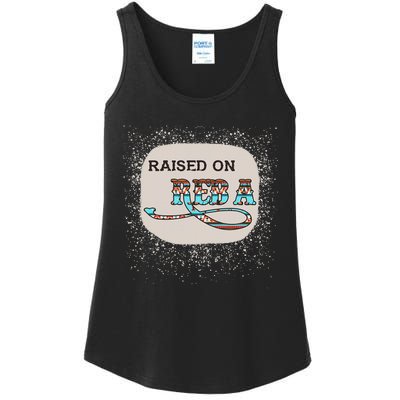 Raised On Reba Funny Bleached Ladies Essential Tank