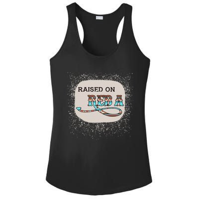 Raised On Reba Funny Bleached Ladies PosiCharge Competitor Racerback Tank